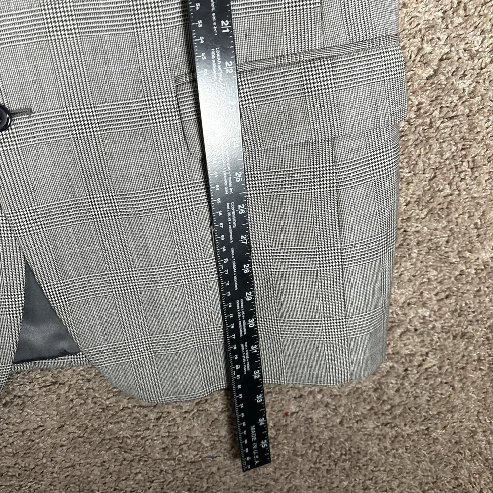 Jos A Bank 43R 36x28 Gray Glen Plaid 2pc Pant Suit Flannel Wool Pleated